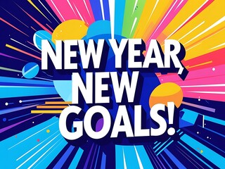 Fototapeta premium New Year New Goals A Vibrant Colorful Announcement