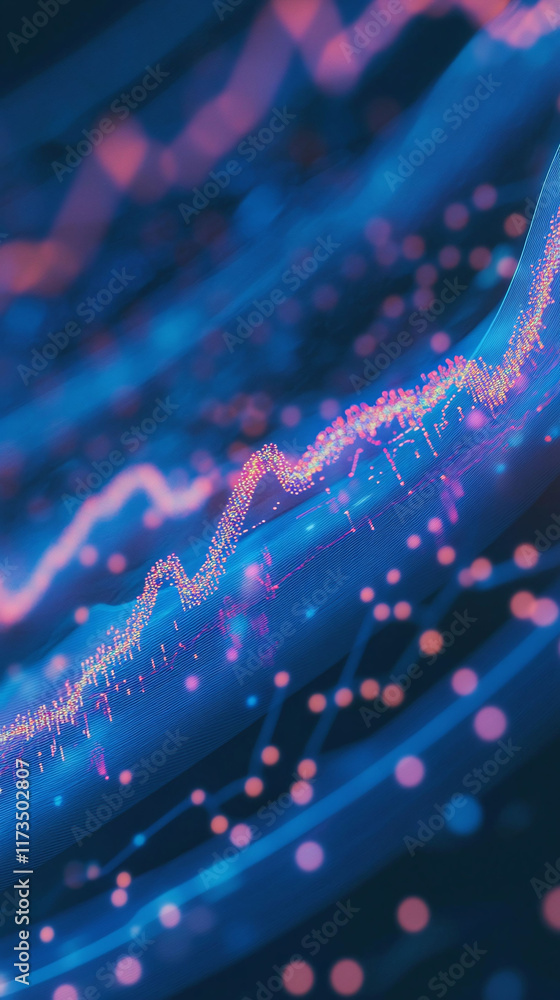 Poster pixel graph of market volatility showing sharp peaks and valleys.