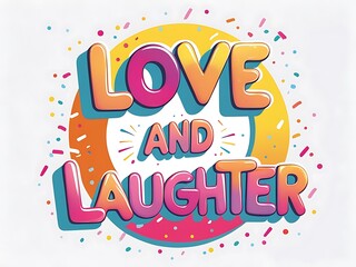 Colorful Love And Laughter Design Illustration