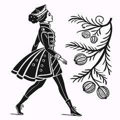 Christmas Nutcracker woman Black silhouette