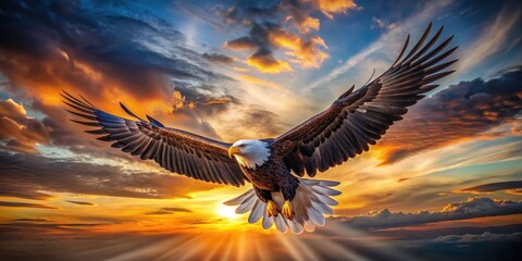 American bald eagle soars, a breathtaking symbol of freedom and national pride.