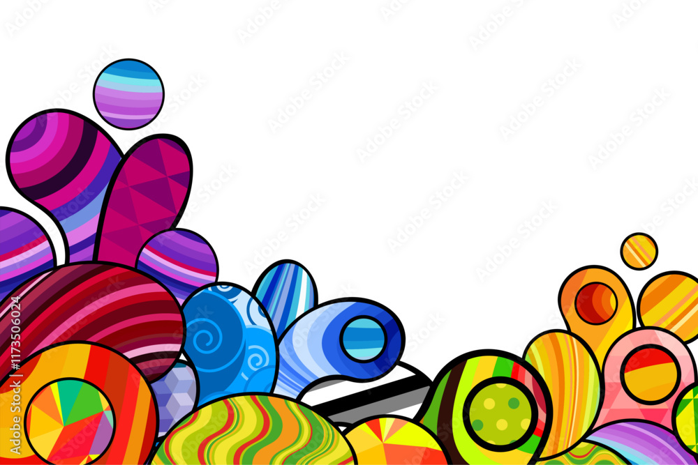 Poster ornament colourful drops frame card. abstract colorful liquid drop pattern background. vector illust
