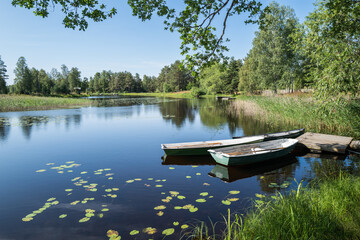 Rowing boats in calm water © tommy