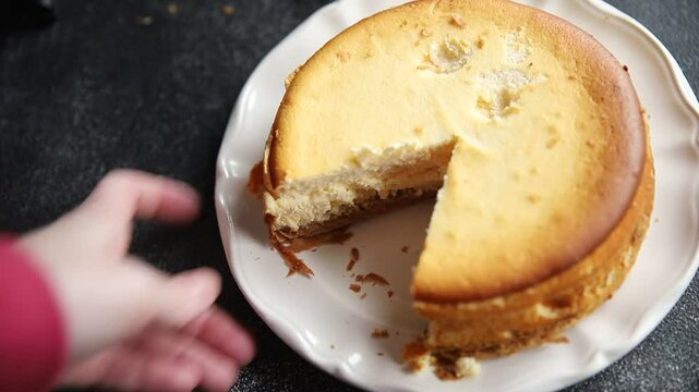 cheesecake tart sweet cheese baking tart fromage fresh tasty food dish gourmet food background on the table rustic food top view copy space