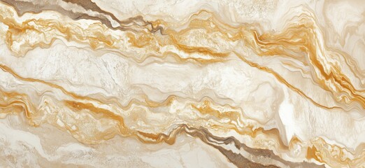 Obraz premium Abstract marble texture with golden veins, creamy white and beige swirls, luxurious design for backgrounds, wallpapers, and interior decor, copy space for text