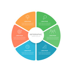 Six-step infographics for creating booklets, presentations, and information on the website. Editable icons
