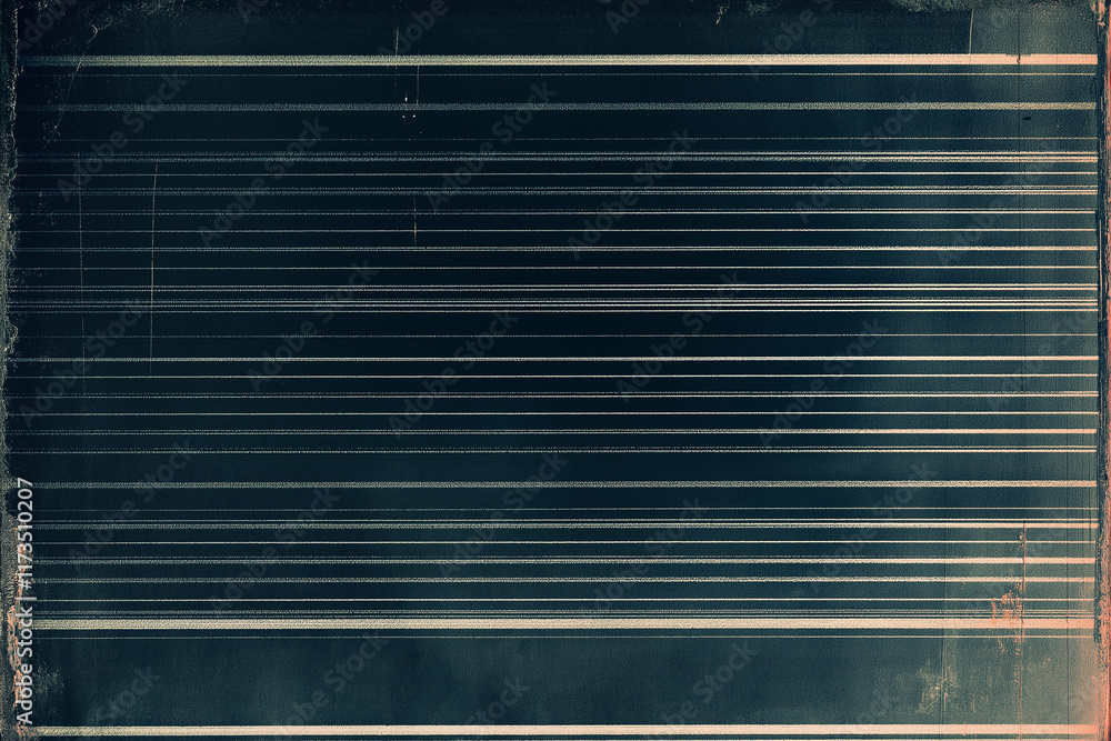 Aufkleber vintage horizontal scanlines with vignette border retro cc tv video white noise or signal error back