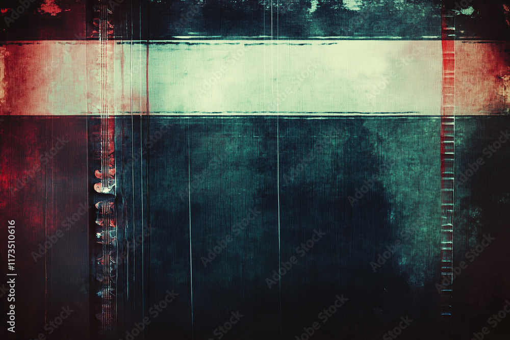 Aufkleber vintage horizontal scanlines with vignette border retro cc tv video white noise or signal error back