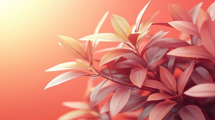 Fototapeta premium Soft pastel leaves against a warm background