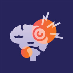 Concussions glassmorphism illustration. Household injuries. Transparency blur elements.