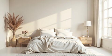 Serene Bedroom Interior Design with Natural Light and Minimalist Decor