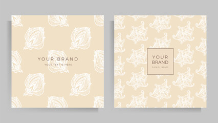 Cover design for your menu, invitation, folder, notepad, or postcard. Floral pattern in elegant pastel colors. Set of square format templates. Vector illustration.