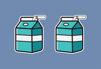 milk cup glass and straw on top in cartoon icon vector form. Can be for any need, and can be changed every element