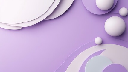 Obraz premium Abstract Lavender and White 3D Shapes Composition