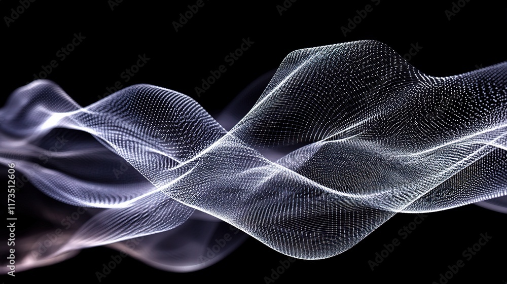 Poster abstract digital flow representation with geometric data visuals