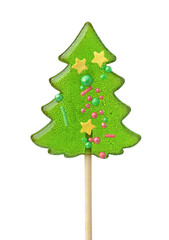 Green christmas tree lollipop