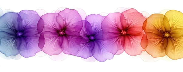 Fototapeta premium Vibrant gradient floral design with delicate petals