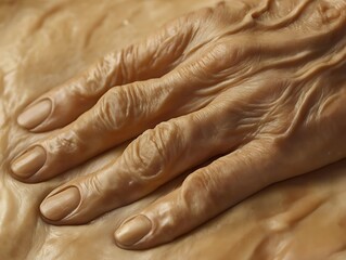 Fototapeta premium close-up of aged hand with detailed skin texture