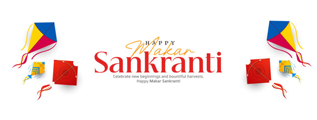 Happy Makar Sankranti Social Media Post, Web Banner, Greeting, Print Design
