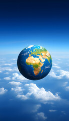 Naklejka premium Earth planet, mindfulness theme, with white tones