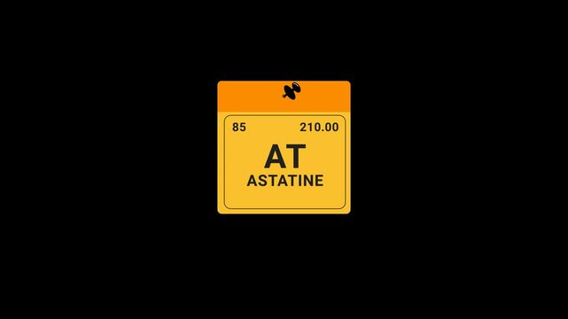 Astatine element Periodic Table on note Animation