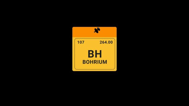 Bohrium element Periodic Table on note Animation