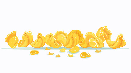 Pasta Line Concept with Tortellini Shape of Macaroni