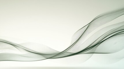 Naklejka premium Abstract flowing lines in soft green tones