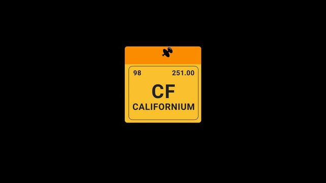 Californium element Periodic Table on note Animation