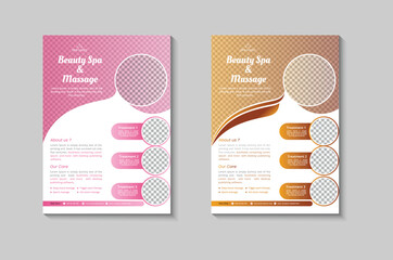 Beauty spa  treatment center  flyer template design