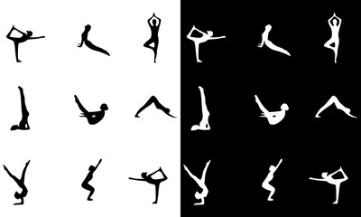 Yoga symbol icon for balanced unity of body, mind and spirit