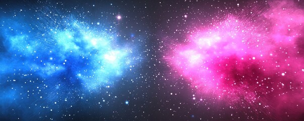 Naklejka premium Vibrant cosmic explosion in blue and pink hues