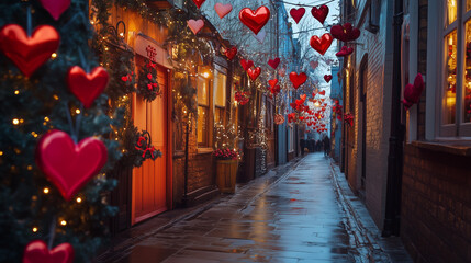 Fototapeta premium valentine street decoration