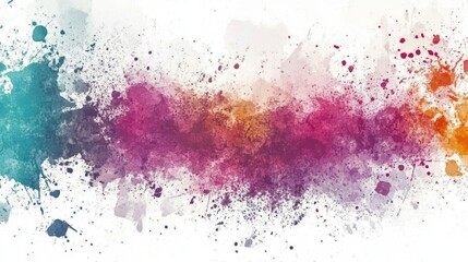 Vibrant abstract watercolor splashes in gradient hues