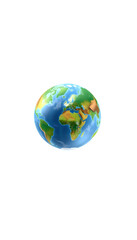 Fototapeta premium Planet earth in heart shape isolated on white background. 3D render, retro style