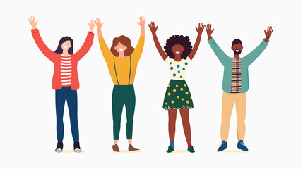 Diverse Multiracial People Greeting Concept in Large Group