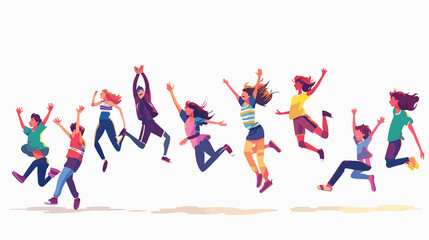 Energetic People Jumping and Propelling Themselves Off the Ground