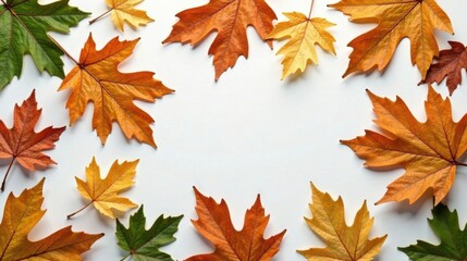 Fototapeta premium Autumn Leaves Frame A Seasonal Design Element for Fall Projects