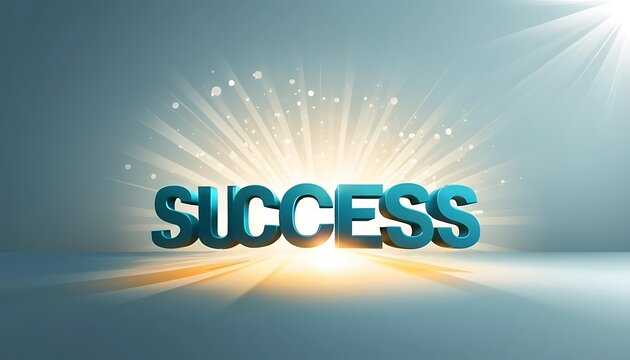 Success Word Radiating Light Bright Background