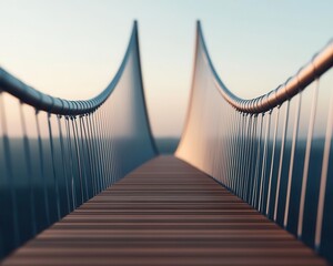 Fototapeta premium Conceptual image of a financial bridge, symbolizing the connection between feeder funds and the master fund