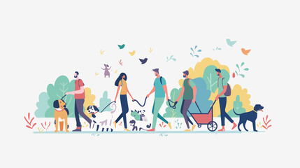 People Enjoy Quality Time with Pets Outdoors