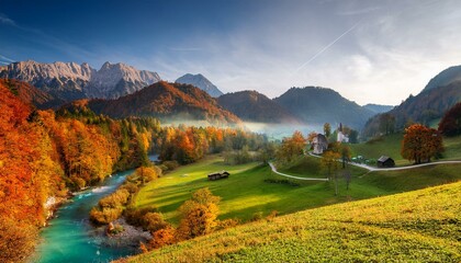 autumn landscape in slovenia