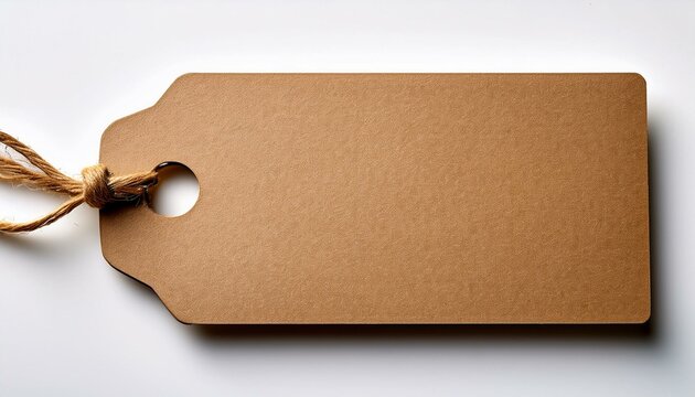 cardboard gift tag featuring a text space isolated on a white background