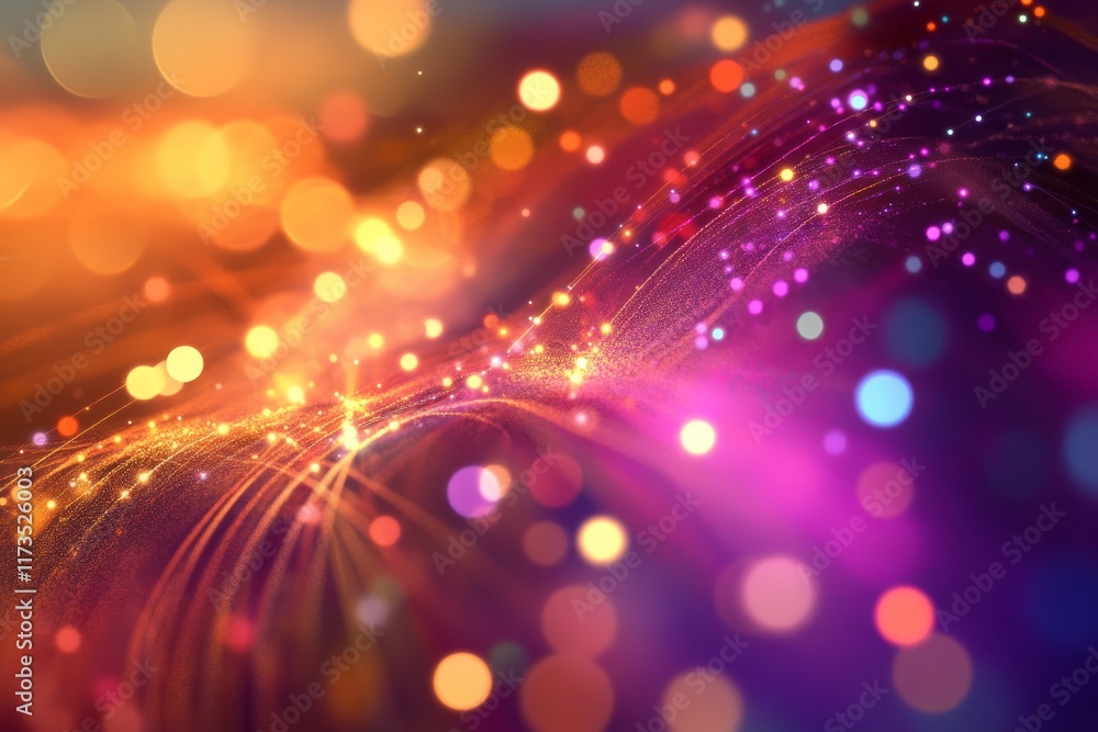 Poster this stunning illustration features a dynamic representation of data points in a vibrant network, sh