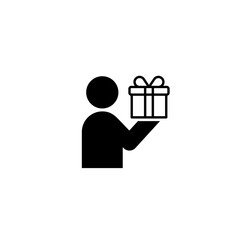Gift flat vector icon. Present flat vector icon