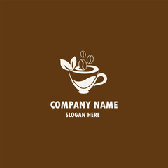 hot coffee , cafeteria , logo design