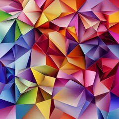 Fototapeta premium A colorful abstract pattern of triangles and squares
