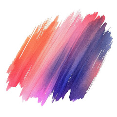 Elegant watercolor brush strokes in gradient tones create vibrant and artistic background. blend of colors from orange to purple evokes sense of creativity and inspiration
