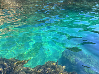 Sea bay blue turquoise clear water. 