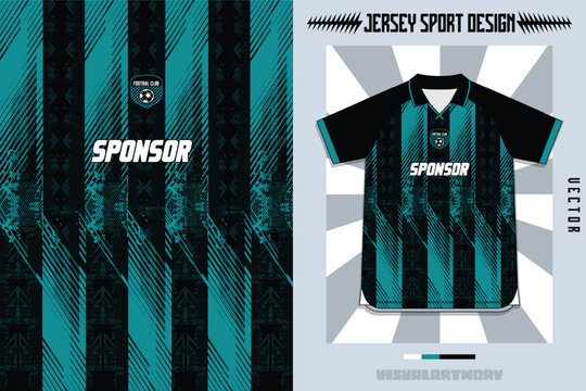 mockup jersey sport teal color sublimation design soccer pattern 